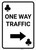 Casino - One Way Traffic Clubs Playing Card with Arrow Right Portrait - Wall Sign