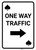 Casino - One Way Traffic Spades Playing Card with Arrow Right Portrait - Wall Sign