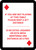 If You Are Not Playing at Table - Please Keep 6ft Distance Bilingual Portrait Diamond Playing Card - Wall Sign