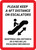 Please Keep a 6Ft Distance on Escalators Bilingual Portrait - Wall Sign