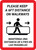 Please Keep a 6ft Distance on Walkways Bilingual Portrait - Wall Sign