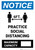 Notice: Practice Social Distancing - Max Capacity with Icons Portrait - Wall Sign