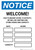 Notice: Welcome - We Will be Limiting Store Hours and Capacity Portrait - Wall Sign