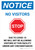 Notice: No Visitors Stop No Visitors Due To COVID-19 with Icon Portrait - Wall Sign