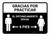 Gracias Por Practicar El Distanciamiento Social Spanish with Icon Black Landscape - Wall Sign