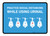 Practice Social Distancing While Using Urinal with Icon Blue Landscape - Wall Sign