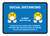 Social Distancing Please Use Face Coverings/Gloves with Emojis Blue Landscape - Wall Sign