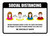 Social Distancing Keep 6 Feet When Possible with Icons Landscape - Wall Sign