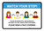 Watch Your Step Social Distancing with Icons Landscape - Wall Sign