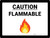 Caution Flammable with Emoji Landscape - Wall Sign