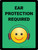Ear Protection Required with Emoji Green Portrait - Wall Sign