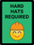 Hard Hats Required with Emoji Green Portrait - Wall Sign