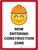 Now Entering Construction Zone with Emoji Portrait - Wall Sign
