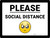 Please Social Distance with Emoji Landscape - Wall Sign