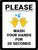 Please Wash Your Hands for 20 Seconds with Emoji Portrait - Wall Sign