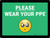 Please Wear Your PPE with Emoji Green Landscape - Wall Sign