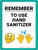 Remember to Use Hand Sanitizer with Emojis Portrait - Wall Sign