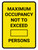 Maximum Occupancy Not To Exceed Persons Yellow Portrait - Wall Sign