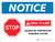 Notice: Stop COVID-19 Mandatory Temperature Screening with Icon Landscape - Wall Sign