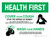 Health First: Cover Your Cough Wash Your Hands with Icons Landscape - Wall Sign