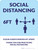 Social Distancing 6Ft with Icon Blue Portrait - Wall Sign