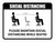 Please Maintain Social Distancing While Seated with Icon Landscape - Wall Sign