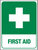 Cross First Aid Sign Green