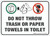 Do Not Throw Trash/Paper Towels in Toilet - Wall Sign