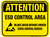Floor Sign - Attention ESD Control Area (yellow background)