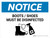Notice: Boots/Shoes Must Be Disinfected with Icon Landscape - Wall Sign