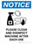 Notice: Please Clean And Disinfect Machine with Icon Portrait - Wall Sign