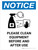 Notice: Please Clean Equipment with Icon Portrait - Wall Sign