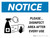 Notice: Please Disinfect Area with Icon Landscape - Wall Sign