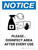Notice: Please Disinfect Area with Icon Portrait - Wall Sign