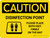 Caution: Disinfection Point with Icon Landscape - Wall Sign