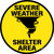 Severe Weather Shelter Area Floor Sign (Yellow)
