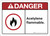 Danger: Acetylene Flammable ANSI - Wall Sign