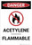 Danger: Acetylene Flammable - Wall Sign
