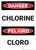 Danger: Chlorine Bilingual - Wall Sign
