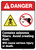 Danger: Contain Asbestos Fibers Cause Injury Ansi - Wall Sign