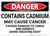 Danger: Contains Cadmium - Wall Sign