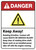 Danger: Keep Away Rotating Driveline ANSI - Wall Sign