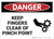 Danger: Keep Finger Clear Pinch Point - Wall Sign