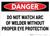 Danger: PPE Do Not Watch Arc Wear Proper Eye Protection - Wall Sign