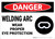 Danger: PPE Welding Arc Wear Eye Protection - Wall Sign