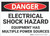 Danger: Electrical Shock Hazard Multiple Power Sources - Wall Sign