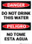 Danger: Do Not Drink This Water Bilingual Spanish - Wall Sign