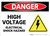 Danger: High Voltage Electrical Shock Hazard With Graphic - Wall Sign
