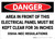 Danger: Area in Front of Electrical Panel Kept Clear NEC Regulations - Wall Sign