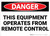 Danger: Equipment Operated By Remote Control - Wall Sign
